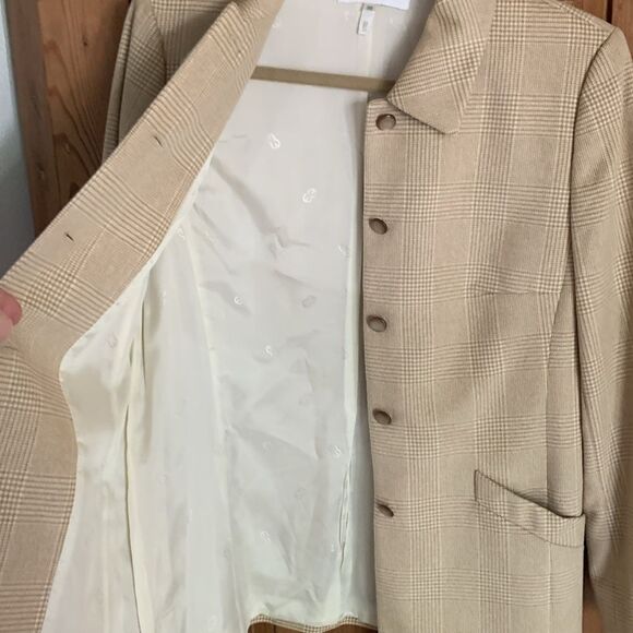 Piacenza for Escada beige houndstooth wool blend blazer - Picture 8 of 13